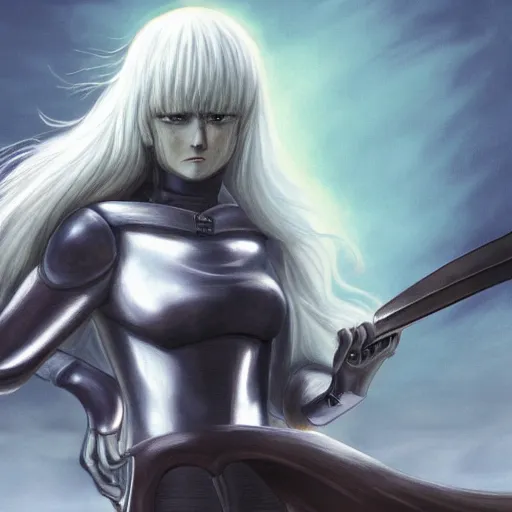 Image similar to griffith fighting guts, berserk series, fantasy, ultra realistic, trending on artstation