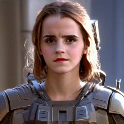 Image similar to beautiful still of Emma Watson in Stargate SG-1 in front of the star gate