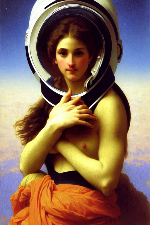 Image similar to portrait of a astronaut, by bouguereau