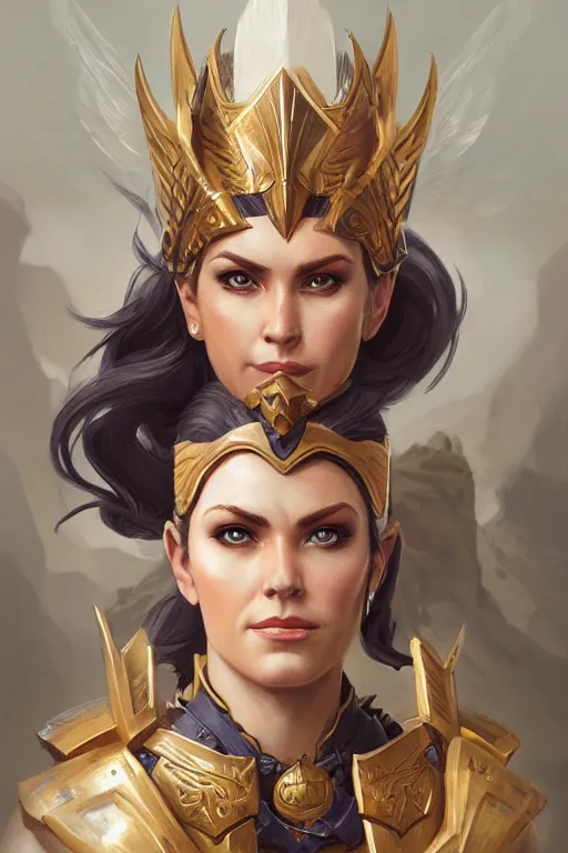 Image similar to amazon valkyrie athena, d & d, fantasy, portrait, highly detailed, headshot, digital painting, trending on artstation, concept art, sharp focus, illustration, art by artgerm and greg rutkowski and magali villeneuve