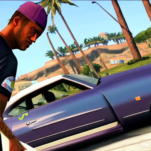 Image similar to character screenshot of neymar in grand theft auto, gta v