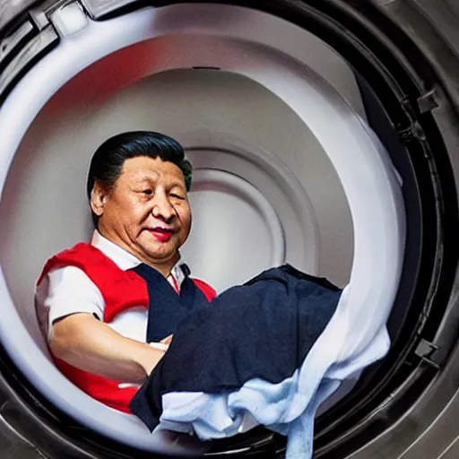 Image similar to xi jinping stuck in the washing machine