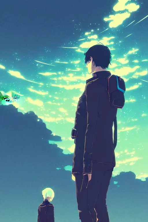 Image similar to portrait of a kamen rider rx by ilya kuvshinov, cloudy sky background lush landscape ln illustration concept art anime key visual trending pixiv by victo ngai fanbox by greg rutkowski makoto shinkai takashi takeuchi studio ghibli