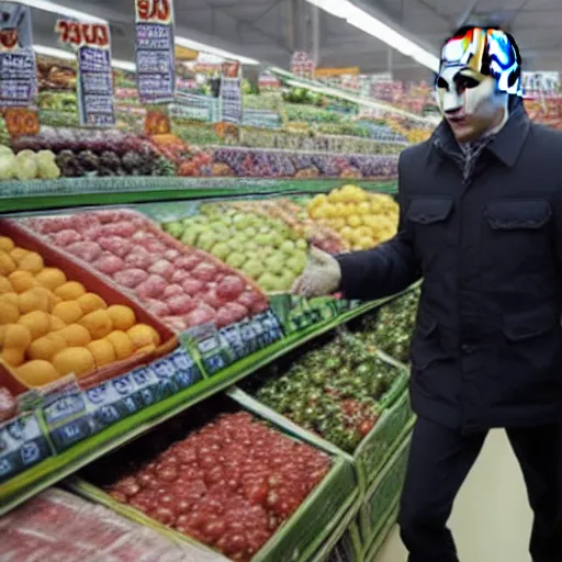 Prompt: Vladimir Putin Super Market, 8k, journalistic photo