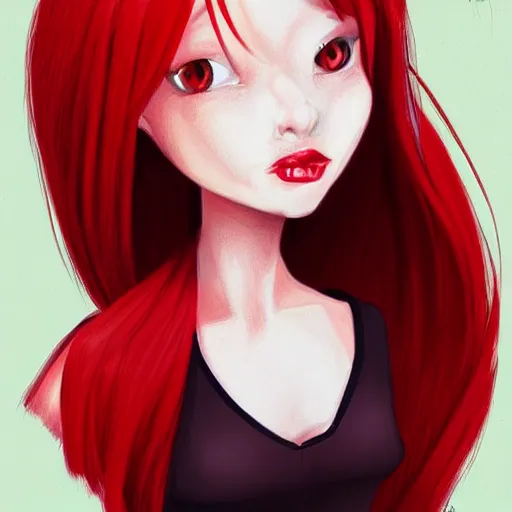 Image similar to a portrait of red hair gir, art by sam does art, highly detailed, digital painting, concept art, sharp focus, illustration, trending on artstaion