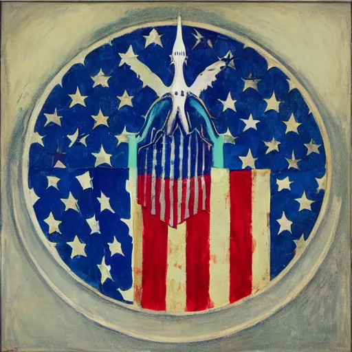 Image similar to patriotic leviathan painted by jasper johns in style of authoritarian propaganda