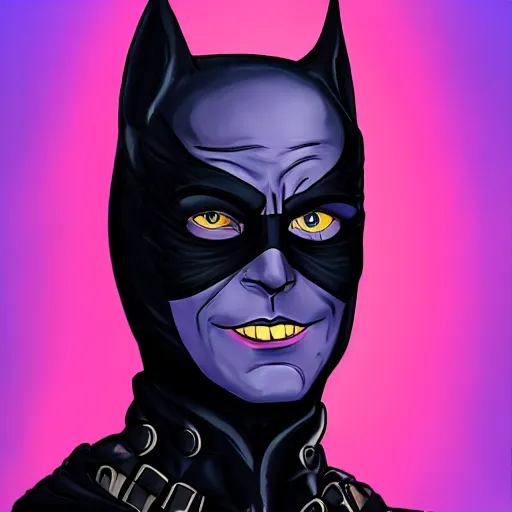 Prompt: joe biden as catwoman from batman returns, foggy atmosphere, dramatic lighting, vivid colors, trending on artstation, 8 k