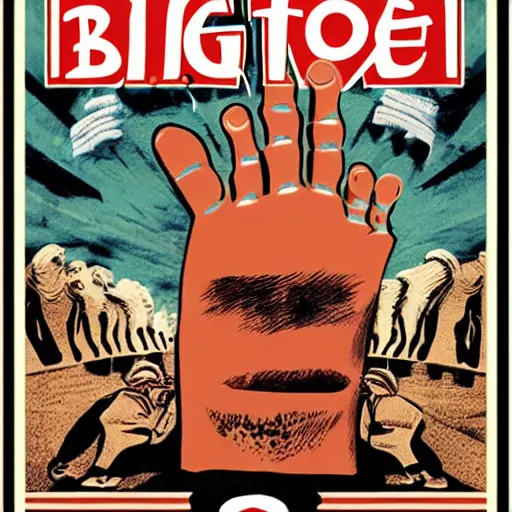 Prompt: band poster for the big toe, propaganda