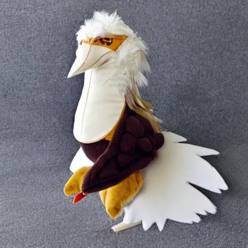 Image similar to a cute ( dnd ) griffon! with seagull head plush! doll