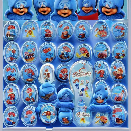 Image similar to precious moments smurf collection, detailed