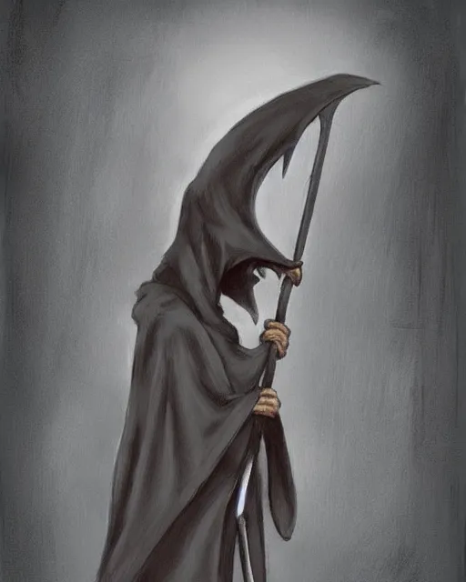 Image similar to grim reaper but a rat