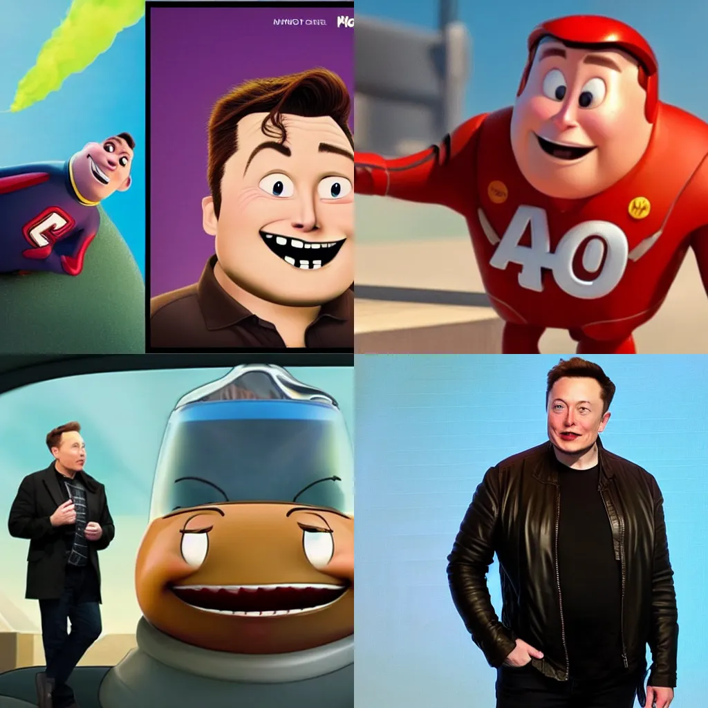 Prompt: elon musk as a pixar villain, animation Pixar (2018)