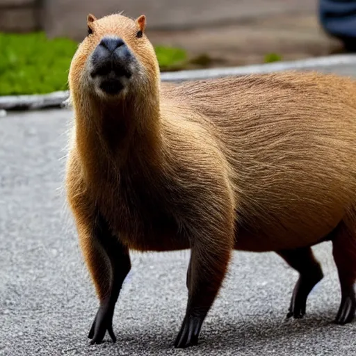 Prompt: a capybara in a suit