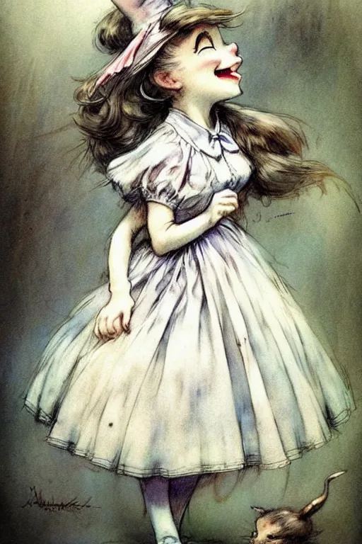 Prompt: (((((1950s alice in wonderland. muted colors.))))) by Jean-Baptiste Monge !!!!!!!!!!!!!!!!!!!!!!!!!!!