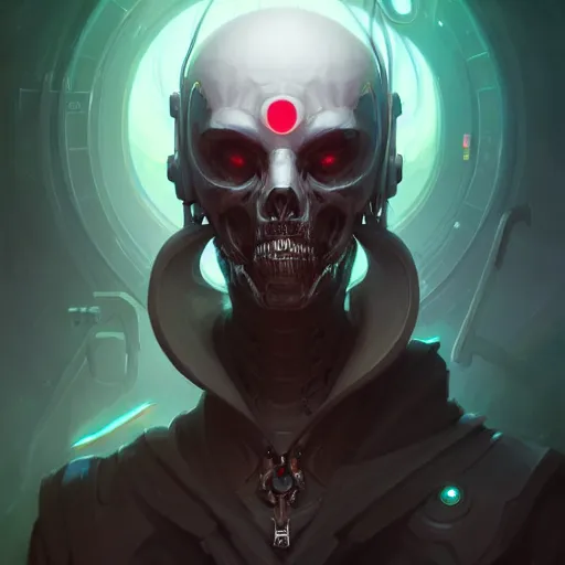 Image similar to a portrait of a cybernetic grim reaper, cyberpunk concept art by pete mohrbacher and wlop and artgerm and josan gonzales, digital art, highly detailed, intricate, sci-fi, sharp focus, Trending on Artstation HQ, deviantart, unreal engine 5, 4K UHD image