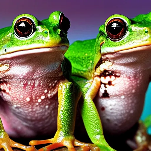 Image similar to two frogs sitting next to each other, national geographic photo