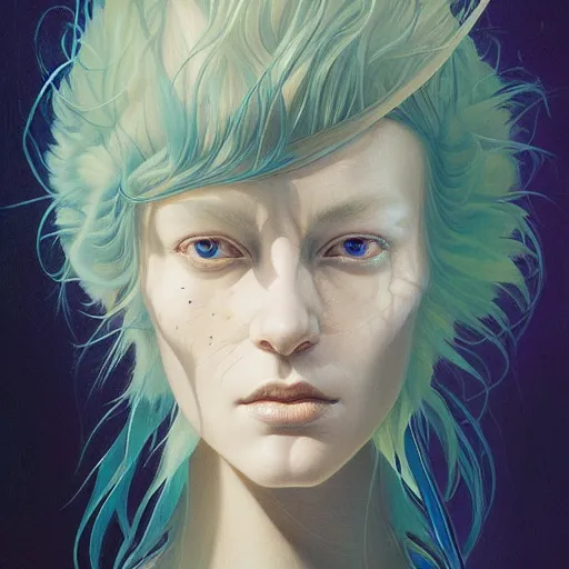 Prompt: pickle avatar portrait by gaston bussierre and charles vess and james jean and erik jones and rhads, inspired by ghost in the shell, beautiful fine face features, intricate high details, sharp, ultradetailed