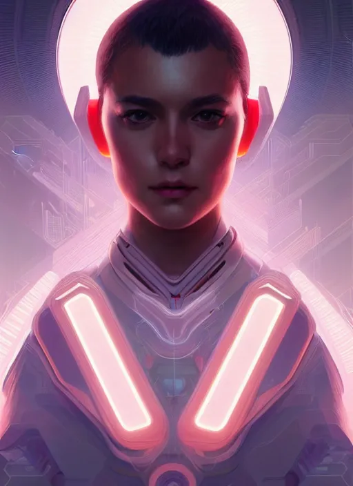 Prompt: symmetry!! self portrait, tech wear, scifi, glowing lights!! intricate elegant, highly detailed, digital painting, artstation, concept art, smooth, sharp focus, illustration, art by artgerm and greg rutkowski and alphonse mucha