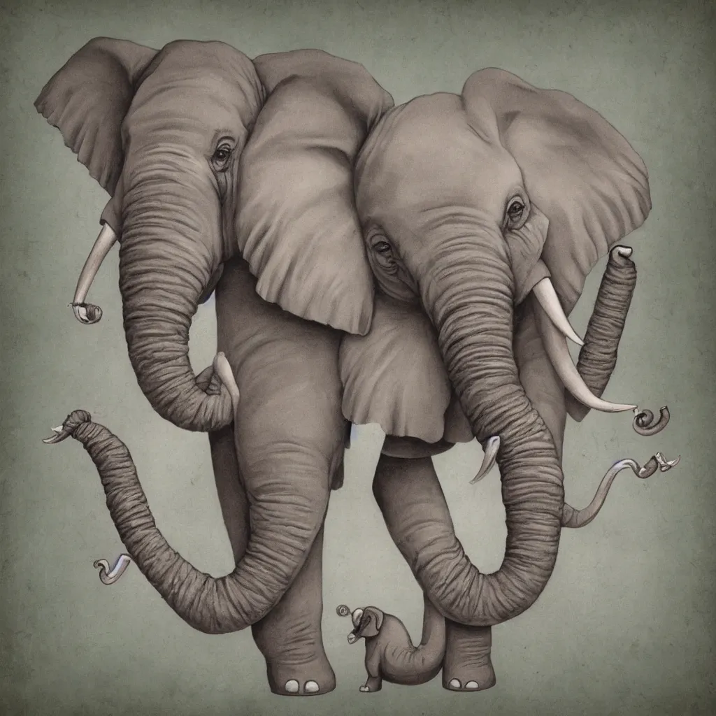 Image similar to elephant in the style of mark ryden