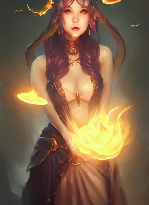 Image similar to dark fantasy female magician, magic floating around, fireflies, pretty hands, pretty legs, wide angle view, fullbody view, highly detailed, qichao wang, artgerm, cushart krenz, zeronis, trending on artstation, soft light, sharp edges, illustration, character design, concept art