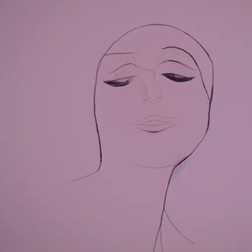 Prompt: one line drawing style of a woman, minimalistic, pastel colors