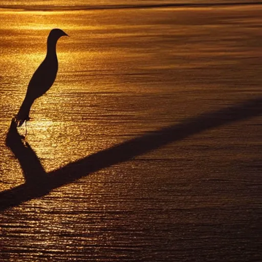 Image similar to sunset shadows in shape of bird