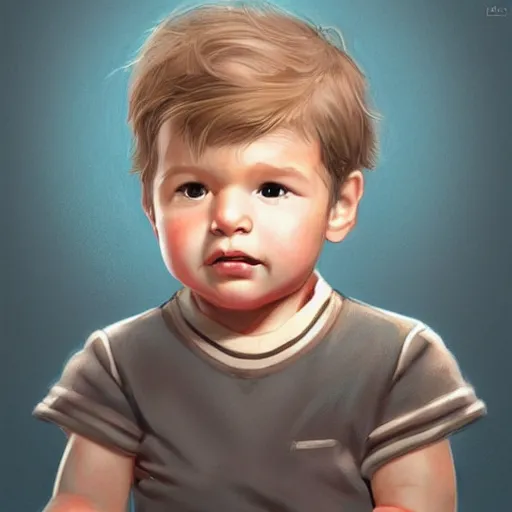 Image similar to super cute baby Harrison Ford, kawaii realistic portrait, by isabelle staub, by RossDraws, trending on artstation