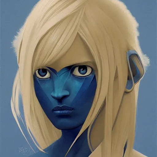 Prompt: Avatar with a blond hair and blue skin profile picture by Greg Rutkowski, asymmetrical, Organic Painting , Matte Painting, geometric shapes, hard edges, street art, trending on the artstation:2 by Sachin Teng:4, blur: -5