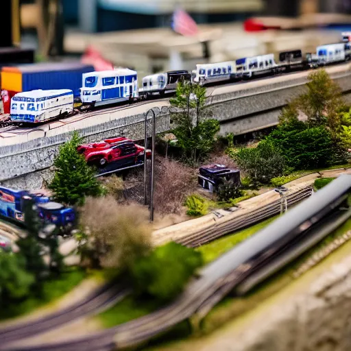 Image similar to macro photo of a miniature ho scale world trade center, taken with canon 8 0 d, canon 1 0 0 mm f / 2. 8