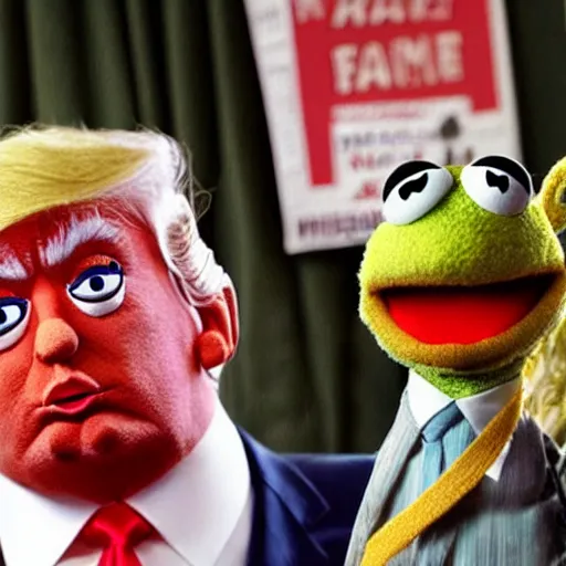Prompt: trump as a muppet, vintage photograph, realistic