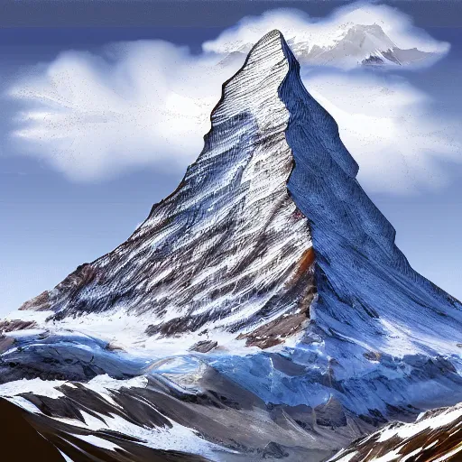 Image similar to mountain matterhorn made in bacon, digital art