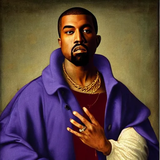 Image similar to A Renaissance portrait painting of Kanye West