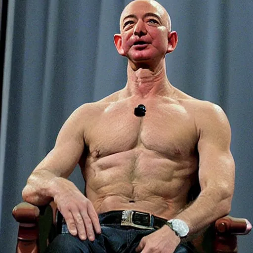 Image similar to jeff bezos as an angry roman god