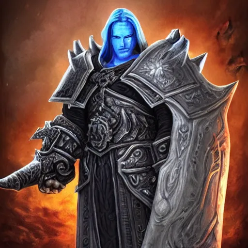 Image similar to world of warcraft lich king gigachad portrait