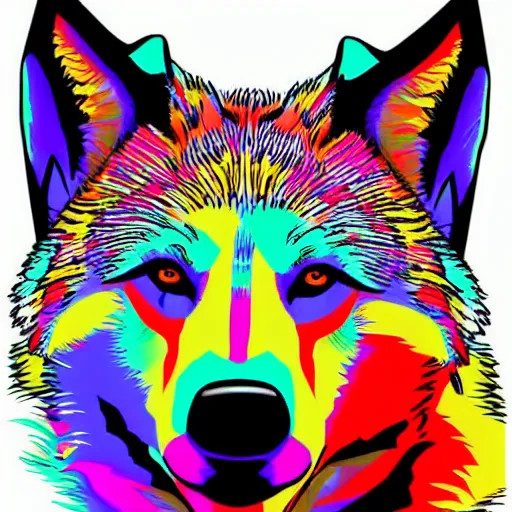 Image similar to portrait of retarded wolf, propaganda style, vivid colors, detailed