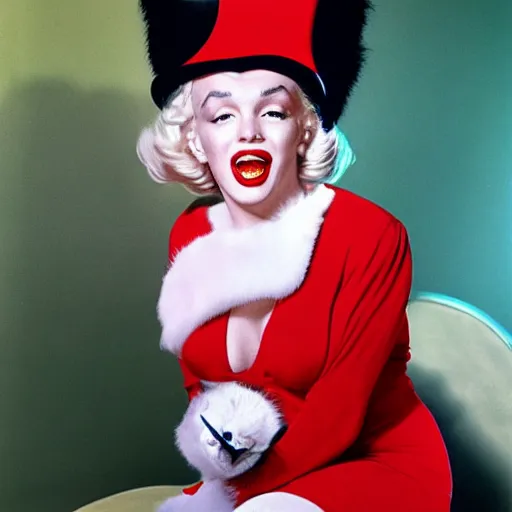 Image similar to marilyn monroe as cat in the hat