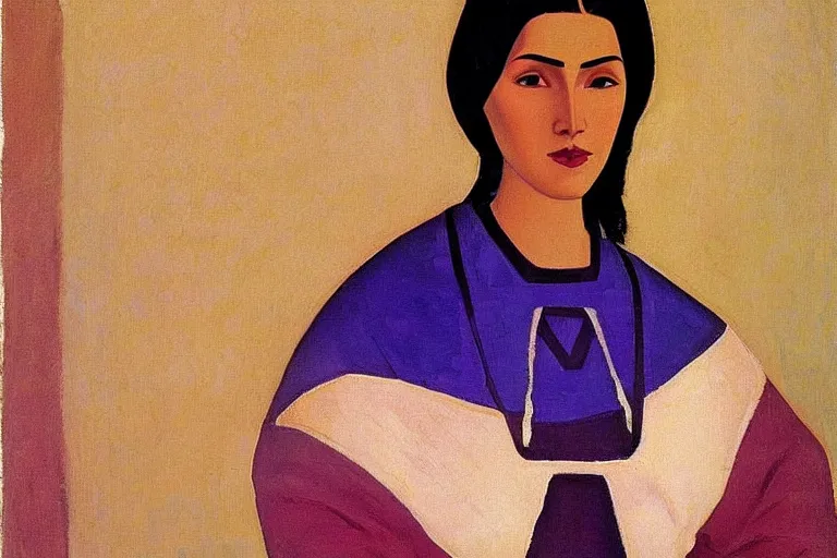 Image similar to woman portrait artwork by nicholas roerich