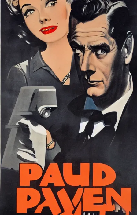 Image similar to vaush in 1 9 5 0 s pulp spy thriller movie poster, highly detailed, illustration, mgm studios, david klein, reynold brown