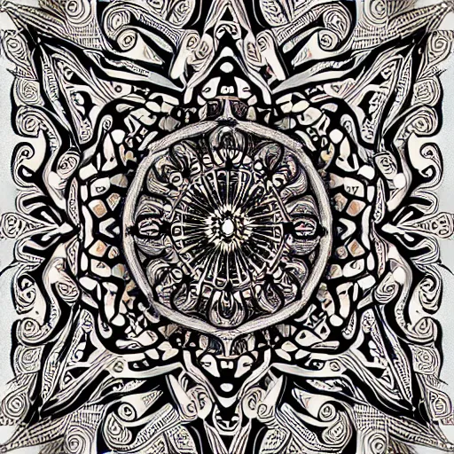 Image similar to ornate psychedelic mandala pattern, intricate detail, complex, high detail