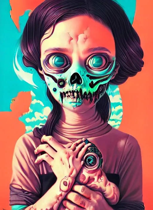 Image similar to a baby zombie in a pocket, tristan eaton, victo ngai, artgerm, rhads, ross draws