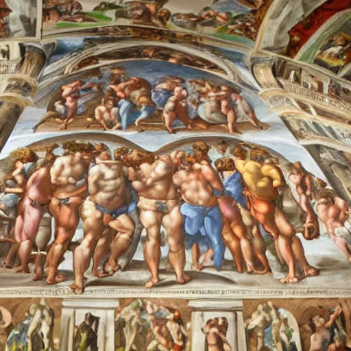 Prompt: sistine chapel oil painting