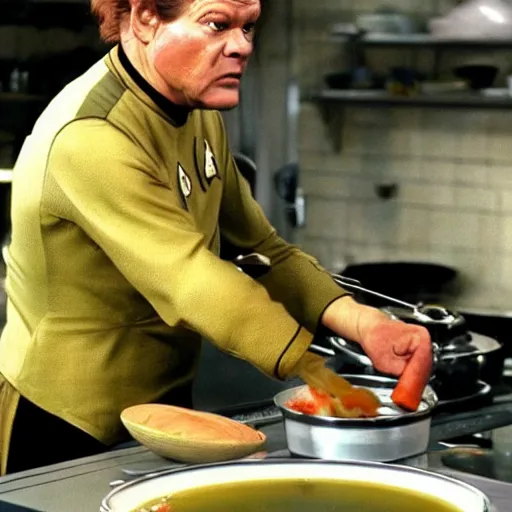 Prompt: Neelix from Star Trek Voyager, cooking the worst soup ever made