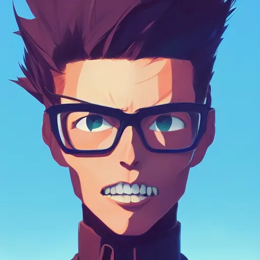 Image similar to face icon stylized minimalist trigun, loftis, cory behance hd by jesper ejsing, by rhads, makoto shinkai and lois van baarle, ilya kuvshinov, rossdraws global illumination