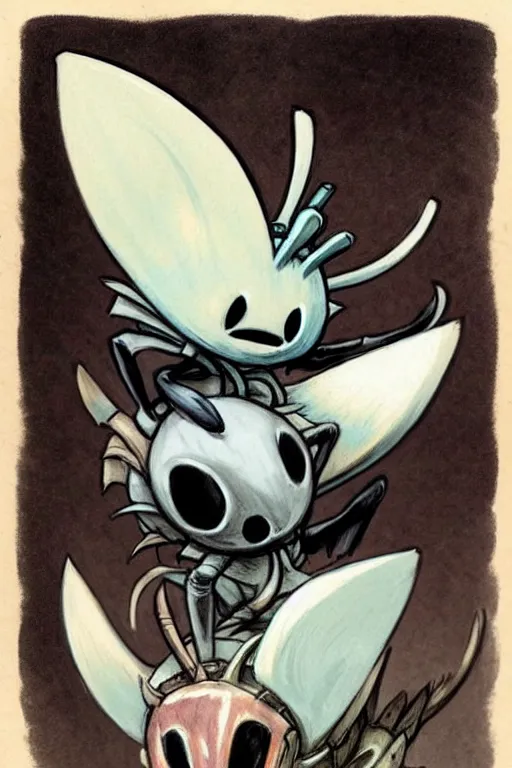 Image similar to ( ( ( ( ( 1 9 5 0 s hollow knight new characters. muted colors. ) ) ) ) ) by jean - baptiste monge!!!!!!!!!!!!!!!!!!!!!!!!!!!!!!