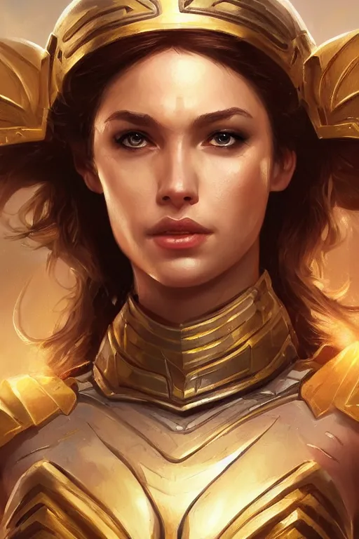 Image similar to amazon valkyrie athena, d & d, fantasy, portrait, highly detailed, headshot, digital painting, trending on artstation, concept art, sharp focus, illustration, art by artgerm and greg rutkowski and magali villeneuve