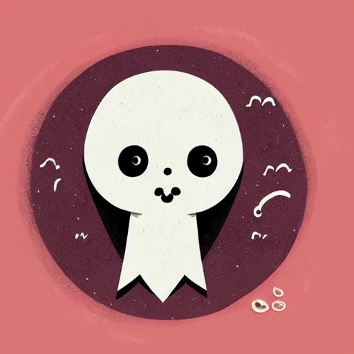 Prompt: cute and simple ghost illustration, friendly