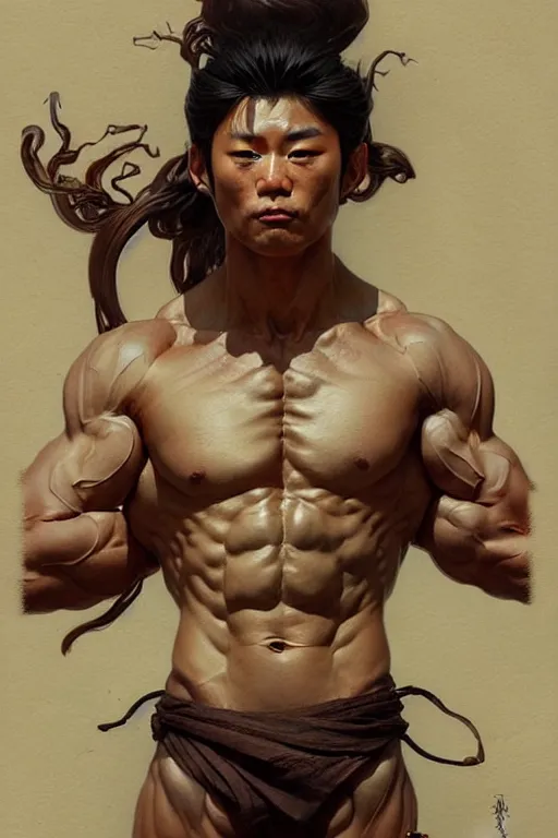 Premium AI Image  Muscular Japanese Anime Guy in Ancient Greek Style  Handsome Realistic Illustration