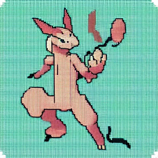 Prompt: mewtwo pixel art in pokemon emerald