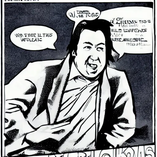 Image similar to bill hicks as a superhero character