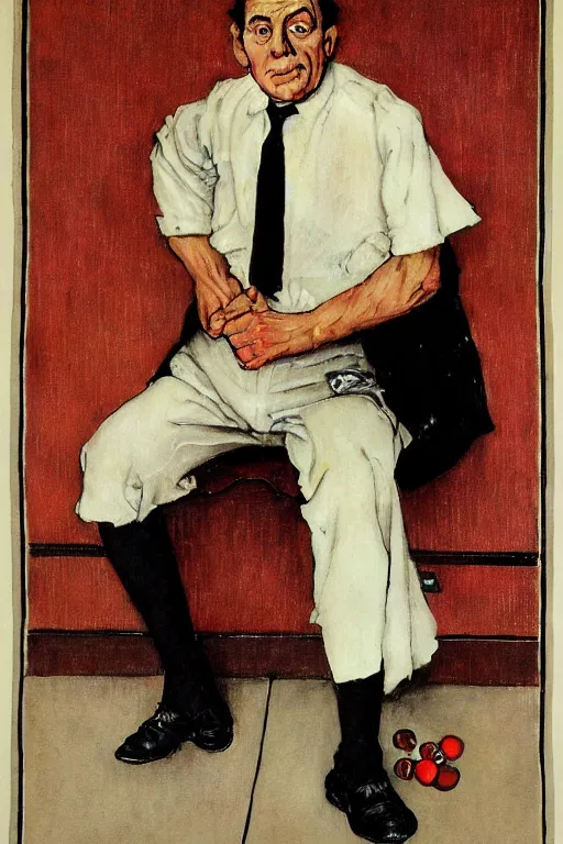 Prompt: juan tamariz portrait by Norman Rockwell, magician poster